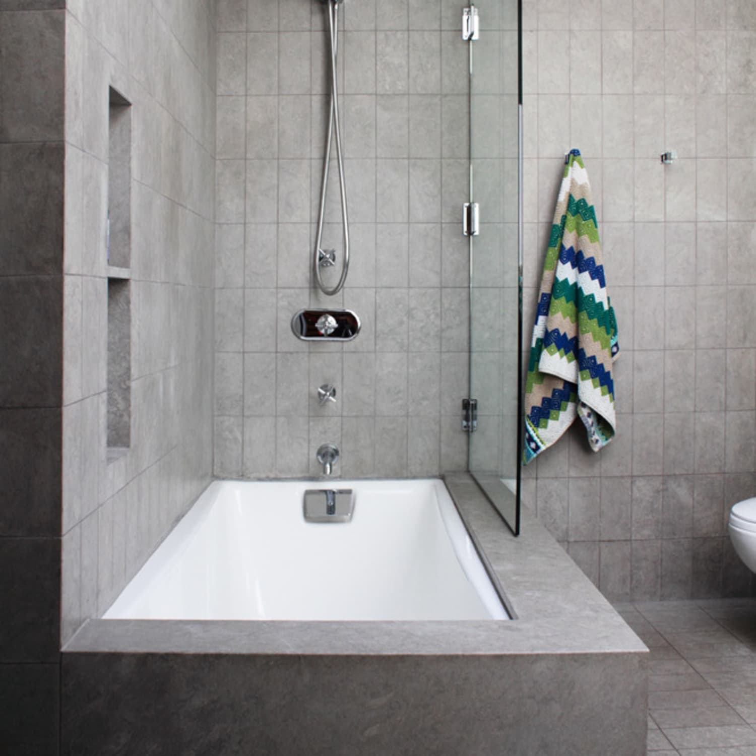 Shower store bath combination
